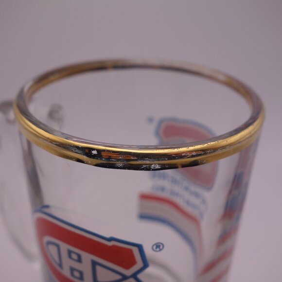 Canadiens Montreal Beer Glass with Handle and Gold Rim - Picture 7 of 12